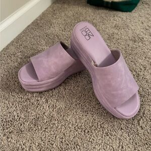 Women's Purple Platform Slide Sandals